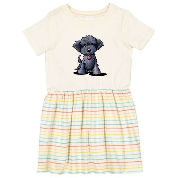 Inktastic Black Doodle Puppy Girls Toddler Dress