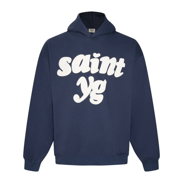 Sweat à Capuche en Peluche Décontracté Imprimé Lettres Planète Cassée-979 Bleu Royal-S