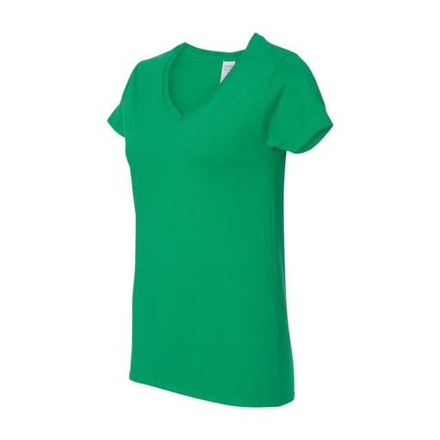 Gildan - T-Shirt à Col en V pour Femmes en Coton Épais