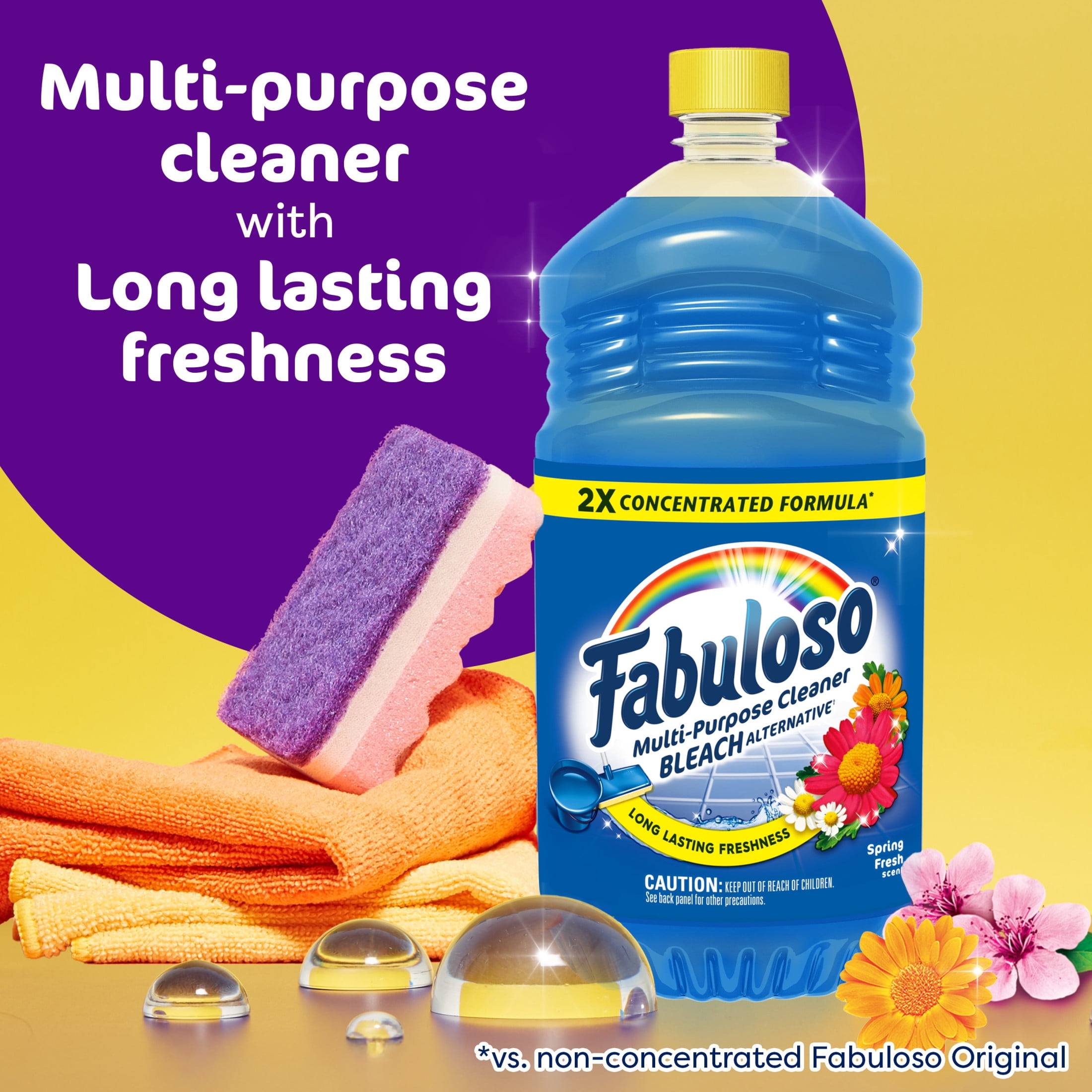 (6 pack) Fabuloso 2X Multi-Purpose Cleaner Bleach Alternative, Spring Fresh Scent, 56 fl oz