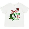 thumbnail image 3 of Inktastic Santa is Promoting Me to Big Sister Green Plaid Tree Girls Toddler T-Shirt, 3 of 5