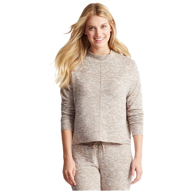 Aeropostale Womens Marled LS Pajama Sleep T-shirt, Marrón, X-Large Aeropostale Camiseta de manga corta