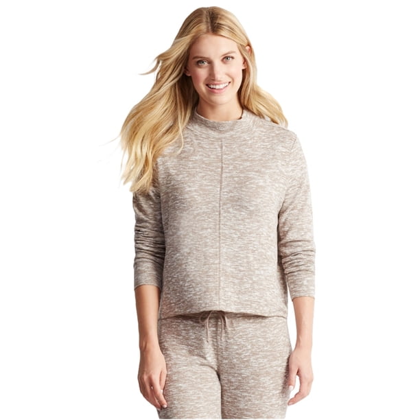 Aeropostale Womens Marled LS Pajama Sleep T-shirt, Marrón, X-Large Aeropostale Camiseta de manga corta