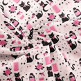 thumbnail image 2 of Erosebridal Pink Gothic Halloween Fabric by the Yard 2 Yards, Black Cat Ghost Rose Potion Pattern Sewing Fabric, 2 of 7