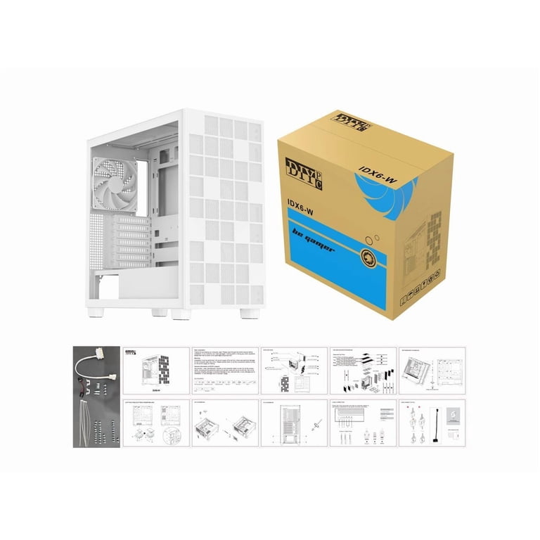 human made PCケース　白 DIYPC IDX6-W White USB3.0 /Type C ATX Mid Tower Gaming Computer