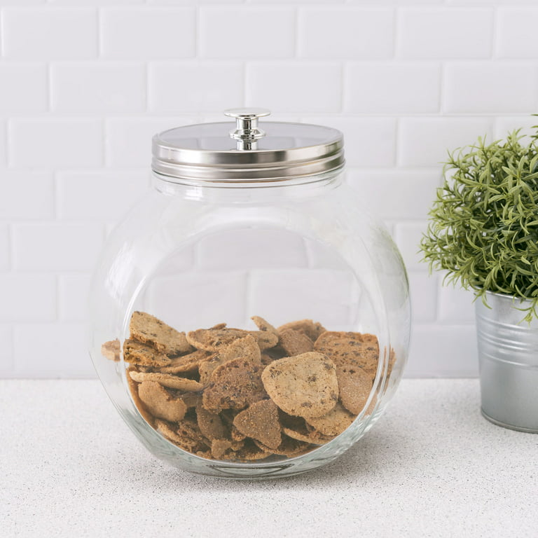 Hammer Round Glass Storage Jar With Wooden Lid Candy Jars - Temu