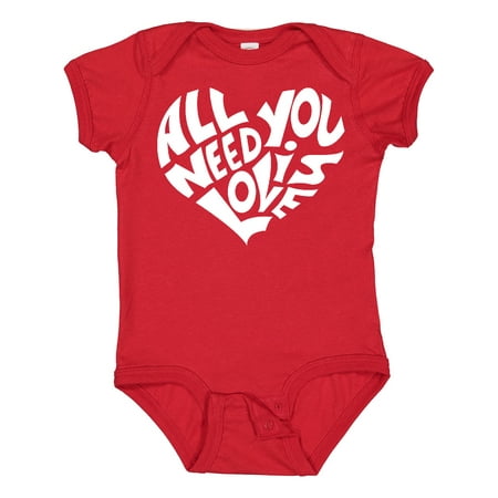 

Inktastic All You Need is Love White Heart Shape Gift Baby Boy or Baby Girl Bodysuit