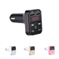 thumbnail image 4 of Bluetooth 5.0 Car Kit Handsfree Wireless FM Transmitter Dual USB Charger LCD TF Card Car MP3 Player, Pink, 4 of 8