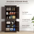 thumbnail image 3 of HOMCOM 71" Freestanding Kitchen Pantry with 4 Doors, and 2 Large Cabinets, Tall Storage Cabinet with Wide Drawer for Kitchen Dining Room, Coffee, 3 of 9
