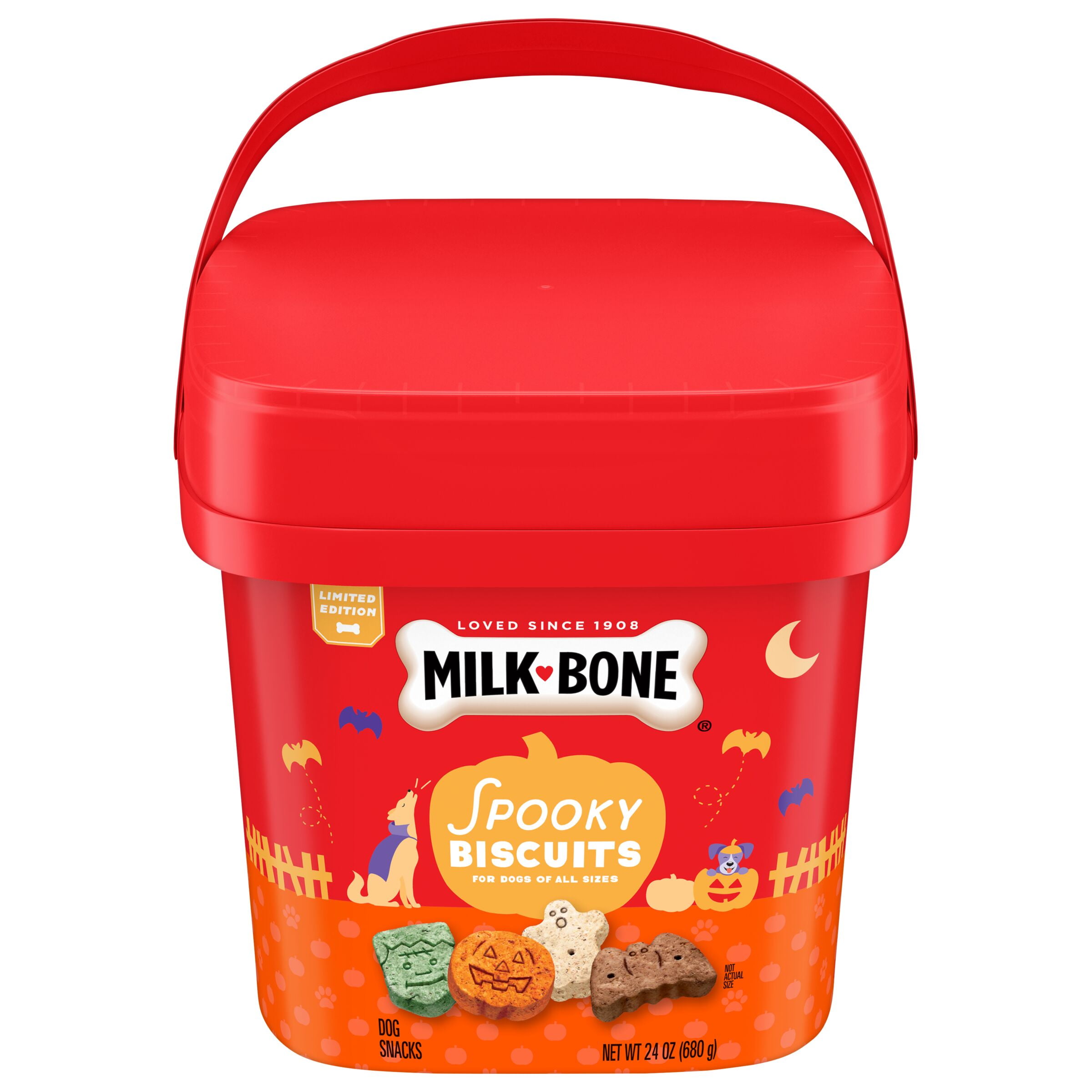 Milk Bone Spooky Biscuits Halloween Dog Treats 24oz Pail Walmart milk-bone-spooky-biscuits-halloween-dog-treats-24oz-pail-walmart
