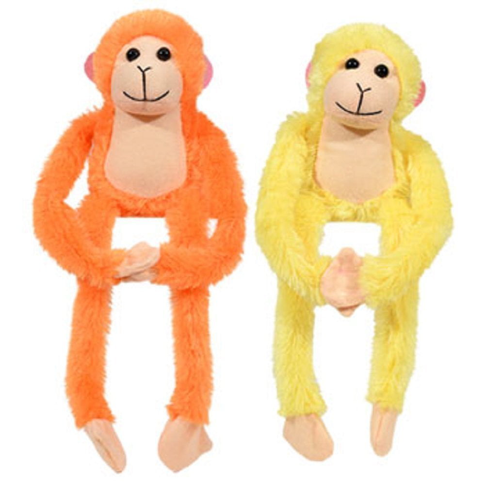 Set of 4-14" Plush Hanging Monkeys Velcro Hands Stuffed Animal one Each Color for sale online 