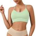 thumbnail image 2 of Strappy Sports Bra, Audhol Women's Belt Sports Bra Gathered with A Back Bra Criss Cross Bras for Women Green S, 2 of 3