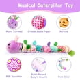 thumbnail image 5 of Musical Caterpillar Baby Toys Musical Soft Infant Toy Texture Sensory Plush Toys Crinkle Rattle with Ring Bell Ruler for 0-12 Months Baby Girls(Purple), 5 of 7
