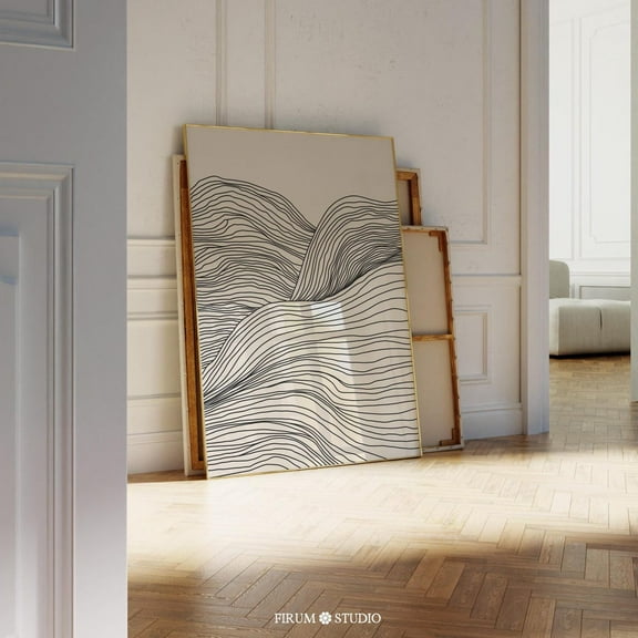 Minimalist Lines Art, Neutral Beige Print, , Beige Printable Art, Abstract Line Drawing Print, Minimal Art Poster 1066 Decor For Living Room Bedroom, 8x12 UNFRAMED