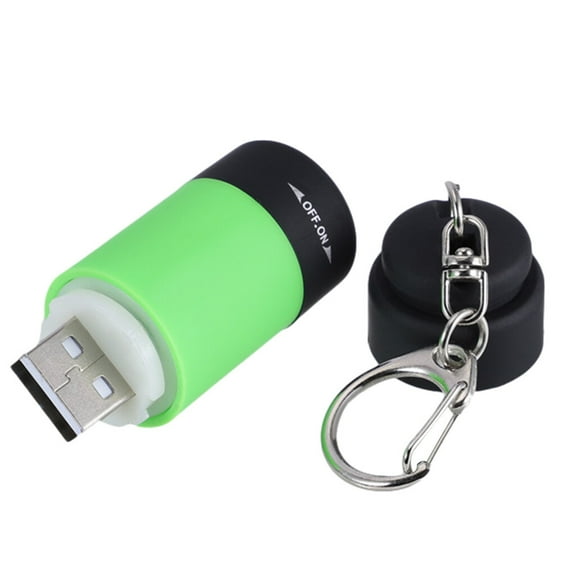 LED Flashlight Key Chain Portable Torch Outdoors Waterproof Built\-in Battery USB Rechargeable Hiking Camping Flashlights Green
