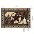 thumbnail image 4 of 4pcs West Texas Star Table Placemats Table Mats Durable Washable Rustic Linen Vintage Placemats for Home Dinner Party Camping Wedding Table Decoration 12 x 18 Inch, 4 of 6