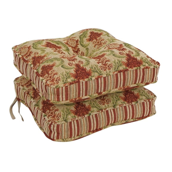 Blazing Needles 17-inch Premium Tapestry Corded Chair Cushions (Set of 6) CO-917X17CD-S6-COTP-2