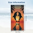 thumbnail image 3 of PHYHOO Sunset Marine Animal , Sand Free Microfiber , Quick Dry Absorbent Bath Towels for Swimming Pool, Camping, Picnic, Gym Sports 30x60in, 3 of 8