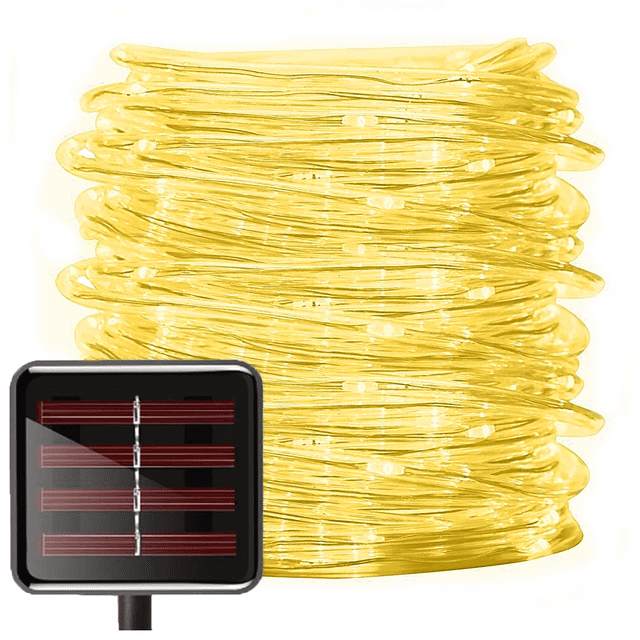 Dinheiro 1 paquete de luces solares de cadena, 39 pies 100 LED, decoración de jardín al aire libre interior decoración de fiesta de boda (tubo de PVC)