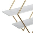 thumbnail image 5 of DecMode 20" x 6" 3-Tier Gold Geometric Wall Shelf with Diamond Shape, 5 of 13
