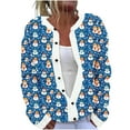 thumbnail image 2 of Cárdigan informal de punto con estampado navideño para mujer, chaqueta con botones y abrigo para mujer, 2 of 5