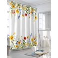 thumbnail image 3 of Sunflower Botanical Shower Curtain Set, Waterproof Shower Curtains for Bathroom, Farmhouse Spring Floral Washable Fabric Cloth Bath Curtain for Bathtub Decoration with Hooks 60x72 Inches, 3 of 6