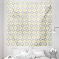 thumbnail image 1 of Geometric Tapestry, Tile Inspired Squares Rounds in Triangles Image, Fabric Wall Hanging Decor for Bedroom Living Room Dorm, 5 Sizes, Pale Yellow Pale Grey, by Ambesonne, 1 of 1