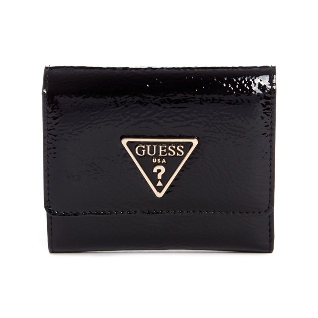 Guess Femmes Maddy Petit Portefeuille à Trois Volets - Noir Multi
