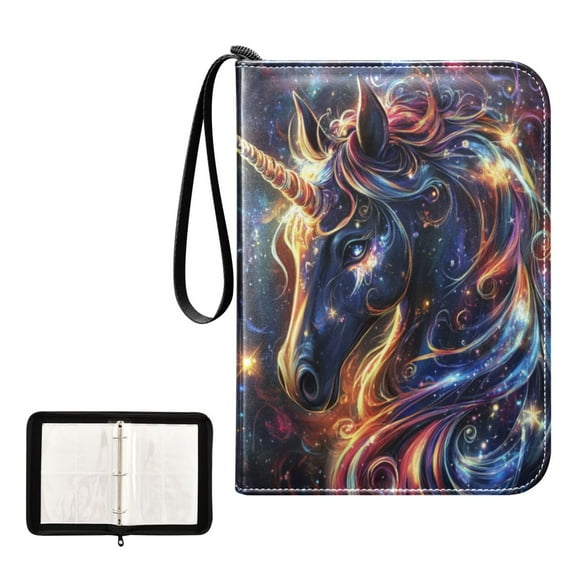 400 Pockets Trading Cards Album,Card Binder 4-Pocket, Cards Collector Album Holder Fits 400 cards with 50 removable sheets An Enchanting Unicorn