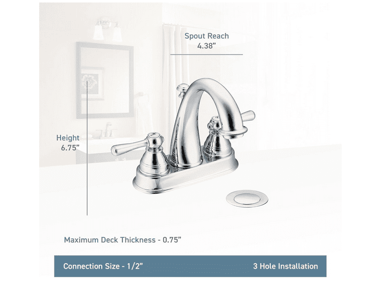 Moen Kingsley Chrome Two-Handle Bathroom Faucet