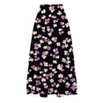 thumbnail image 4 of ZToonmas Women's Floral Print Tiered Maxi Skirt Elastic Waist Drawstring Skirt with Pockets for Summer Casual and Vacation, 4 of 7