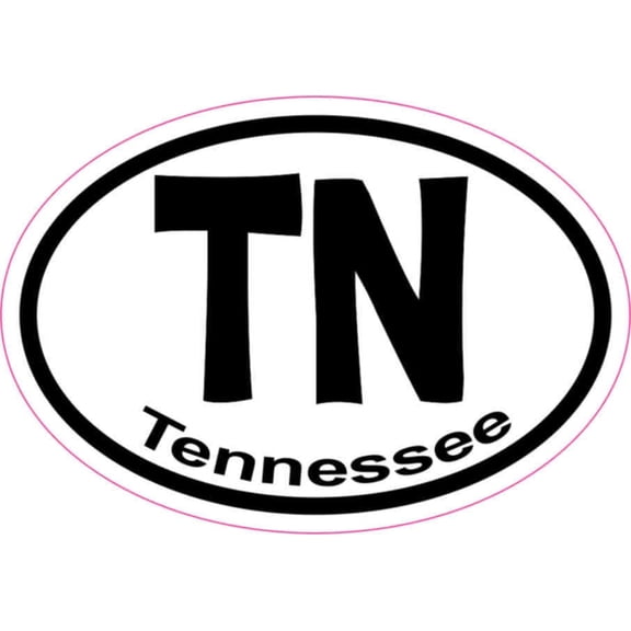 3in x 2in Oval TN Tennessee Sticker Vinyl Car Window State Bumper Stickers