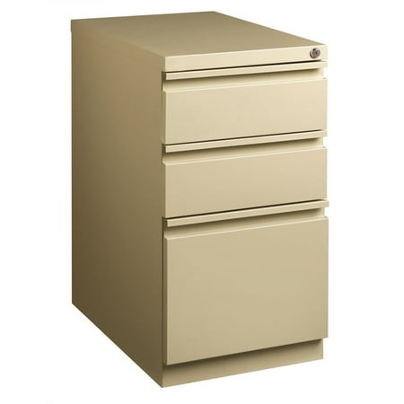 - 23-inch Deep Mobile Pedestal 3-Drawer Box/Box/File Full Width Pull, Putty