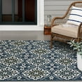 thumbnail image 2 of Loomaknoti Havani Kitanza 2' x 3' Blue Damask Indoor/Outdoor Accent Rug, 2 of 6