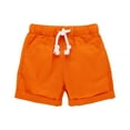 thumbnail image 3 of HILEELANG Baby Boys' Shorts 2-Pack Chino Short Summer Cotton Casual Pants with Pockets Orange Blue 6years, 3 of 5