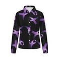 thumbnail image 5 of Kilaqueen October Breast Cancer Awareness Shirts for Women Pink Ribbon Print Long Sleeve Collared V Neck Button Down Business Work Blouses Dressy Casual Office Shirt, 5 of 5