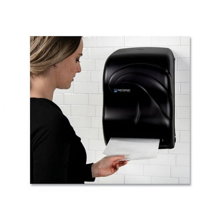 San Jamar Electronic Touchless Roll Towel Dispenser, 11.75 x 9 x 15.5,  Black Pearl -SJMT1390TBK