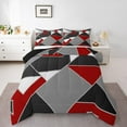 thumbnail image 1 of Erosebridal Red Triangle Bedding Twin Comforter Set,Abstract Rectangle Down Comforter,Vintage Geometric Bedding Sets Twin With Comforter,Lightweight Abstract Bedroom Decoration,Reversible,2-Piece, 1 of 8
