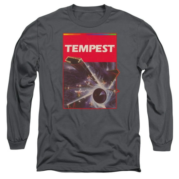 Atari Tempest Box Art Long Sleeve T-Shirt Adult 18/1 Charcoal