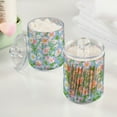 thumbnail image 2 of Yayeee 2 Pack Qtip Holder Bathroom Cotton Swab Canister with Lid Clear Dispenser Set, Blue Floral, 2 of 6