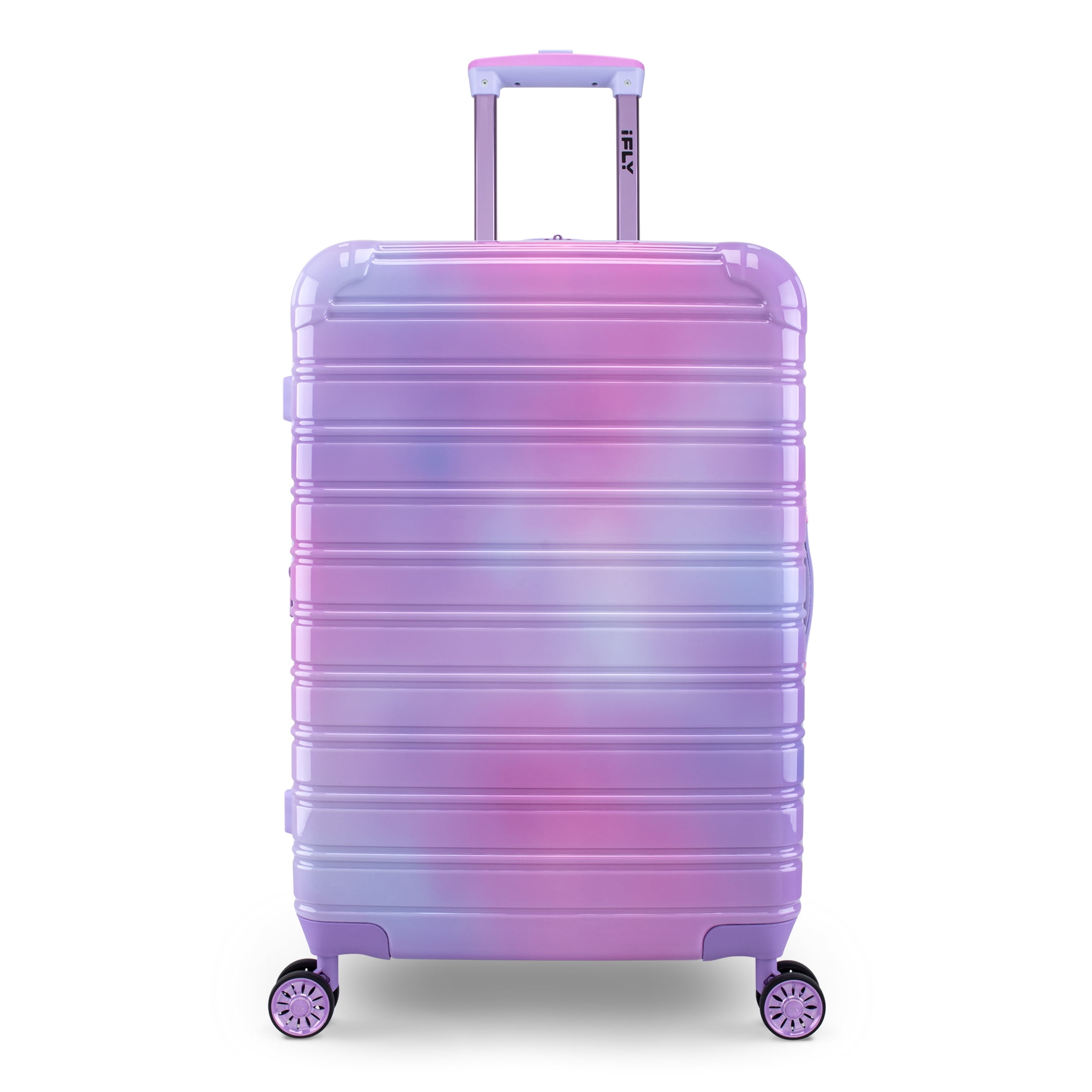 iFLY Fibertech Hardside Checked Luggage 24", Pastel Sky Walmart Business