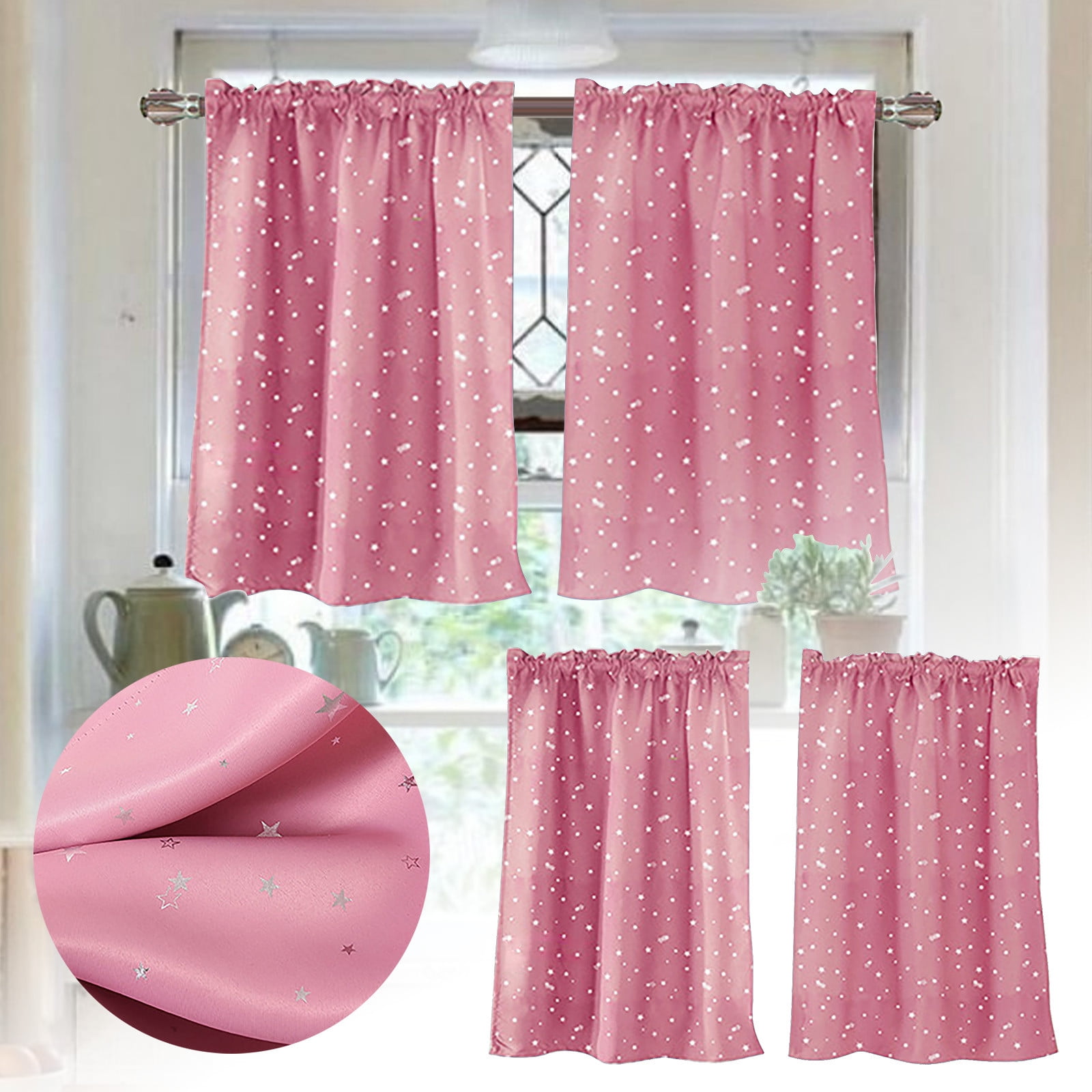 WANYNG Curtain Feminine Shower Curtain Star Curtains Short Curtains