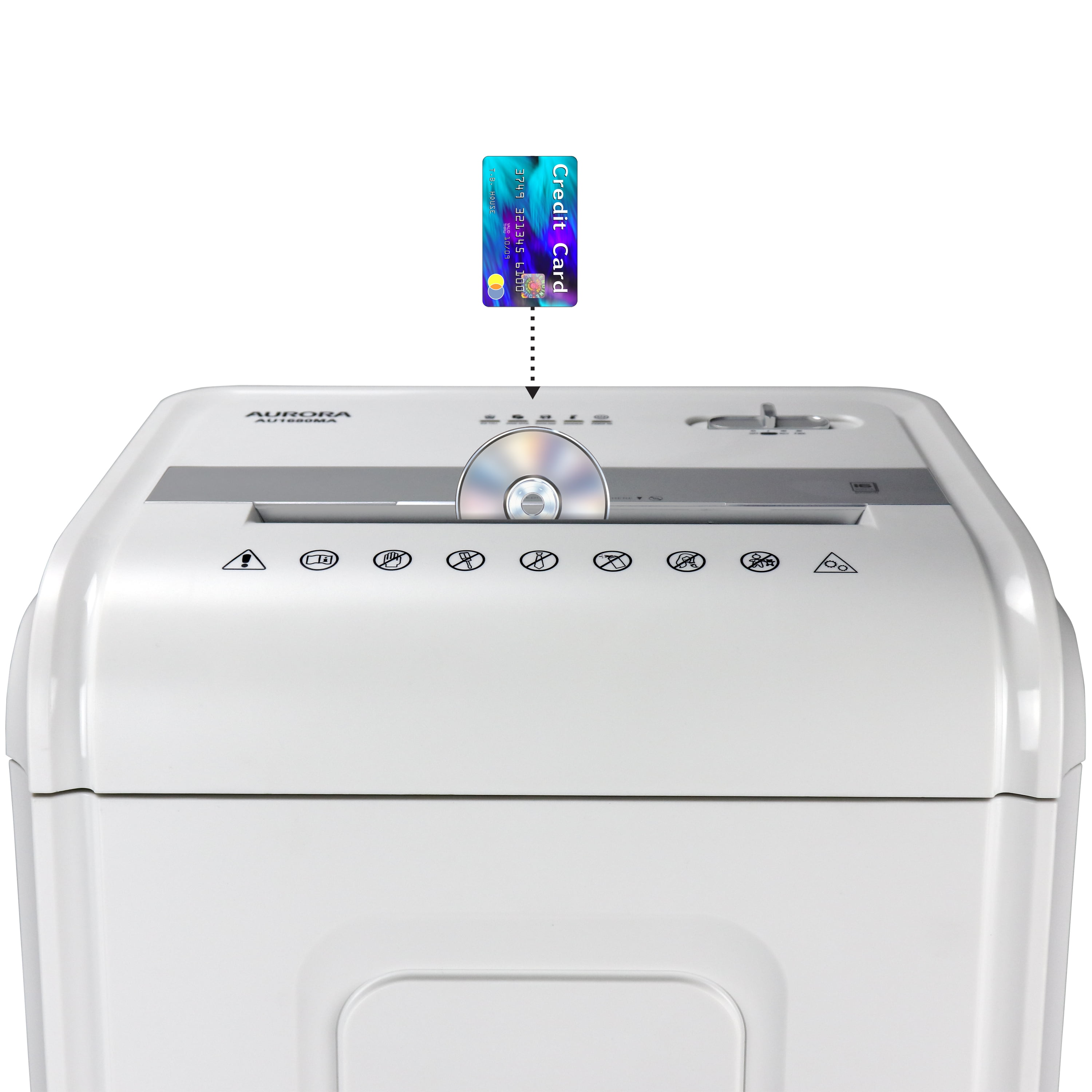 Aurora GB AU1680MA High-Security 16-Sheet Micro-Cut Shredder, Anti-Jam, CD/DVD Credit Card, Pullout Basket, 60 Minutes Duty Cycle