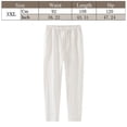 thumbnail image 2 of Men's Drawstring Loose Linen Beach Pants Lightweight Elastic Waist Yoga Lounge Cotton Trousers Pajamas - 3XL, 2 of 6