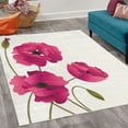 thumbnail image 2 of Floral Decorative Rug, Poppy Flowers Vivid Petals Buds Pastoral Purity Mother Earth Nature Design, Quality Carpet for Bedroom Dorm and Living Room, 6 Sizes, Hot Pink, by Ambesonne, 2 of 4