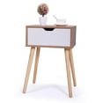 thumbnail image 6 of Topcobe Night Stand Set of 2, White, with Drawer, Modern Design Wood Leg Storage Cabinet, Wood Nightstand for Bedroom, Living Room, Dining Room Furniture (15.7" x 11.7" x 23.1"), 6 of 10