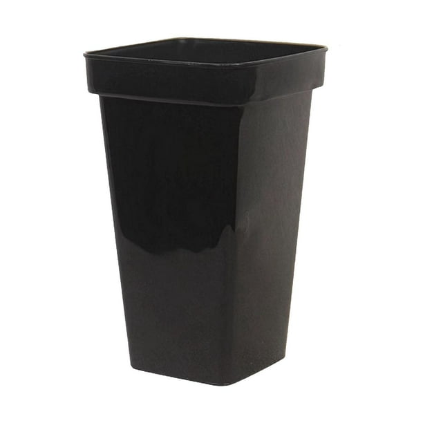 Cubo de flores de plástico, florero cuadrado, soporte de flores, accesorio moderno para decoración de habitación DIY, cubo de flores multifuncional Negro Talla M