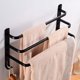 thumbnail image 4 of Soporte para barra de toalla de baño, toallero de tres capas de aluminio negro, colgador de toallero montado en la pared con ganchos, estante de baño y ducha, 4 of 5