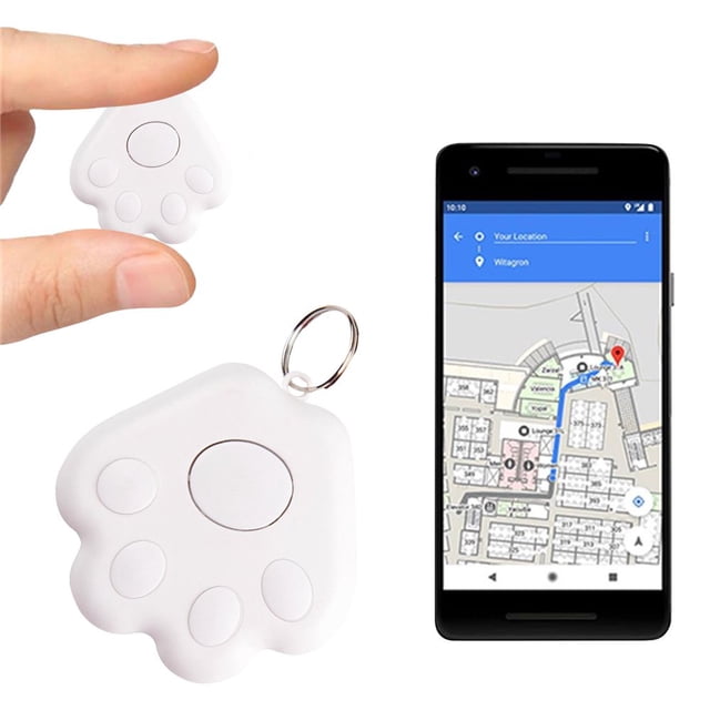 YOPTOP Hidden GPS Tracking Device Portable Dogs Cats GPS Locator Bluetooth Intelligent Anti-Lost Device 5.0 Mobile Key Finder Device for Kids Pets Keychain for Smartphone,white