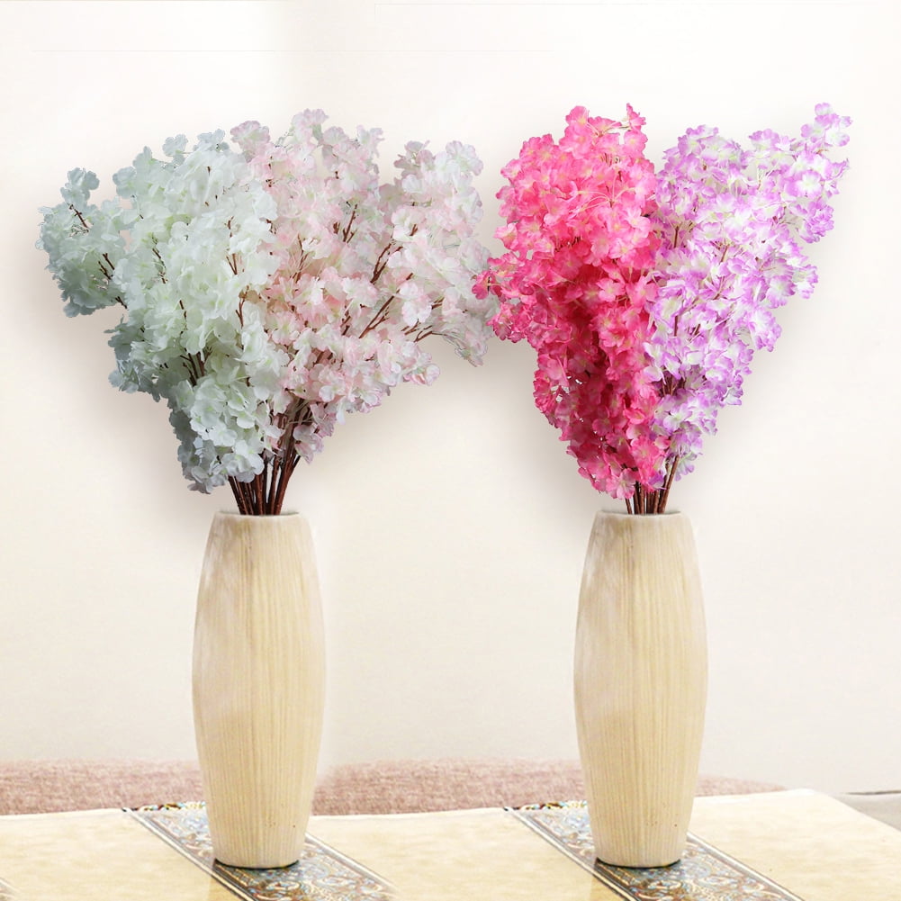 Artificial Flowers Fake Bouquet Home Decor Silk Cherry Blossoms Wedding Bridal 